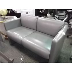 TEKNION GREY LEATHER 2 SEAT SOFA