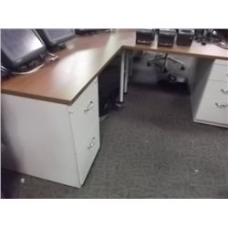 STEELCASE L-SHAPE DESK WITH PARTITION