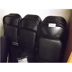 LOT OF 16 BLACK VINYL FOLDING CHAIRS