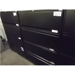 BLACK 4 DRAWER LATERAL FILE CABINET