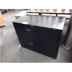 BLACK 2 DRAWER LATERAL FILE CABINET