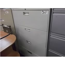 GREY 4 DRAWER LATERAL FILE CABINET