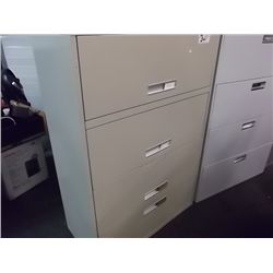 BEIGE 4 DRAWER LATERAL FILE CABINET