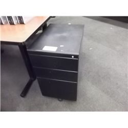 BLACK 3 DRAWER PEDESTAL