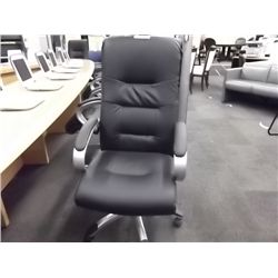 BLACK LEATHER HIGH BACK EXECUTIVE CHAIR