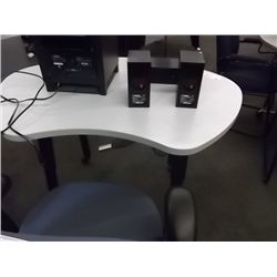 GREY MATRIX KIDNEY SHAPED MOBILE COMPUTER TABLE