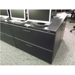 BLACK 2 DRAWER LATERAL FILE CABINET