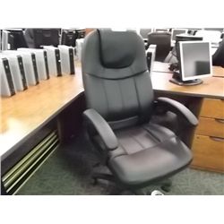 BLACK LEATHER HIGH BACK EXECUTIVE CHAIR (S2)