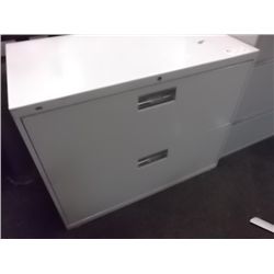 GREY 2 DRAWER LATERAL FILE CABINET