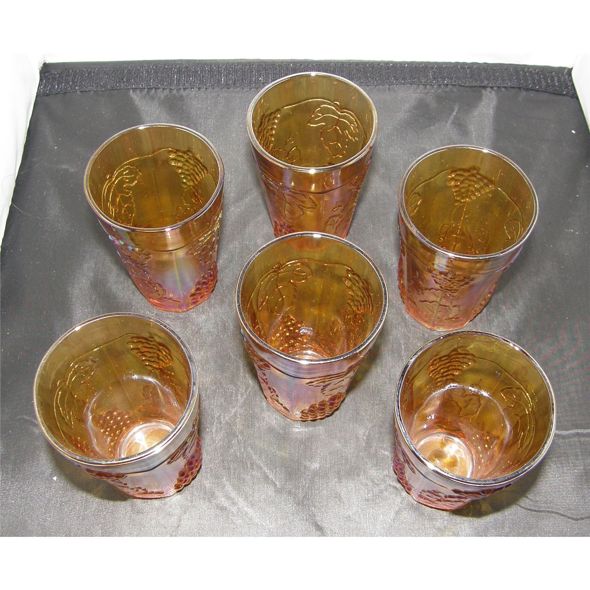 Carnival Glass Juice Glasses 6 Glasses