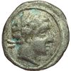 Image 1 : Greek.  Etruria. Populonia.  Quinarius or 5 asses, after 211 BC. Obv.: Head of Aplu right. V behind.