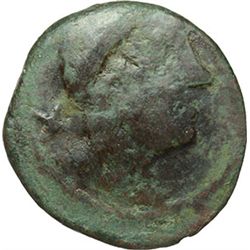 Greek.  Italy. Etruria, Populonia.  10 decimae (triens), after 211 BC. Obv.: Head of Sethlans right,