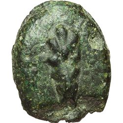 Greek.  Italy. Umbria, uncertain mint.  Sextans, 225-213 BC. Obv.: Club. Rev.: Two pellets. TV 172. 