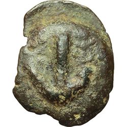 Greek.  Italy.   Uncia, circa 275-225 BC. Obv.: Anchor. Rev.: Pellet. HAT around. TV 186. AE. g. 29.