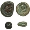 Image 1 : Greek.  Sicily.   Lot of four AE coins.    AE.    R. Cast uncia with Eagle's head/Claw, g.3,47. Hemi