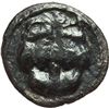 Image 1 : Greek.  Sicily. Leontini.  Litra, 475-466 BC. Obv.: Facing lion's scalp. Rev.: ?EON. Barley grain. S