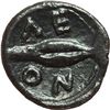 Image 2 : Greek.  Sicily. Leontini.  Litra, 475-466 BC. Obv.: Facing lion's scalp. Rev.: ?EON. Barley grain. S