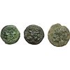 Image 1 : Greek.  Sicily. Panormos, under Roman rule.  Lot of 3 asses, 2nd-1st century BC. Obv.: Laureate head