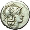 Image 1 : Roman Republican.    Anonymous. Denarius, after 211 BC. Obv.: Head of Roma right. X behind. Rev.: Th