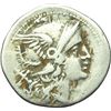 Image 1 : Roman Republican.    D series. Denarius, 199-170 BC. Obv.: Head of Roma right. X behind. Rev.: The D
