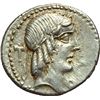 Image 1 : Roman Republican.    L. Calpurnius Piso Frugi. Denarius, 90 BC. Obv.: Laureate head of Apollo right.