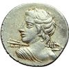 Image 1 : Roman Republican.    C. Licinius L. f. Macer. Denarius, 84 BC. Obv.: Diademed bust of Vejovis seen f