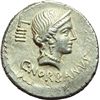 Image 1 : Roman Republican.    C. Norbanus. Denarius, 83 BC. Obv.: Diademed head of Venus right. C. NORBANVS. 