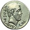 Image 1 : Roman Republican.    Albinus Bruti f. Denarius, 48 B.C. Obv.: A. POSTVMIVS COS. Bare head of consul 