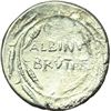 Image 2 : Roman Republican.    Albinus Bruti f. Denarius, 48 B.C. Obv.: A. POSTVMIVS COS. Bare head of consul 
