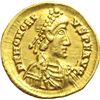 Image 1 : Roman Imperial.    Honorius (393-423). Solidus, Ravenna. Obv.: DN HONORIVS PF AVG. Diademed, draped 