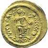 Image 2 : Byzantine.    Justin II (565-578). Solidus, Constantinople. Obv.: D N IVSTINVS PP AVI. Elmeted and c
