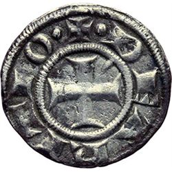 Monete e Medaglie di Zecche Italiane.   Arezzo. Repubblica (XIII sec.). Grosso da 12 denari.    MIR 