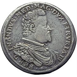 Monete e Medaglie di Zecche Italiane.   Firenze. Ferdinando I de Medici (1587-1609). Piastra 1601.  