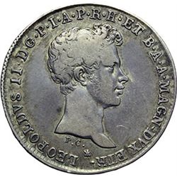Monete e Medaglie di Zecche Italiane.   Firenze. Leopoldo II di Lorena (1824-1859). Mezzo francescon