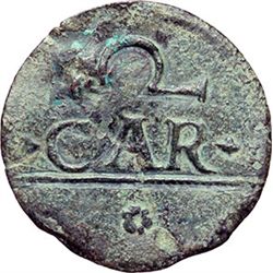 Monete e Medaglie di Zecche Italiane.   Italia Meridionale.  Tessera con CAR e GRA.     AE.    R.  B