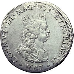 Monete e Medaglie di Zecche Italiane.   Livorno. Cosimo III de' Medici (1670-1723). Tollero 1687.   