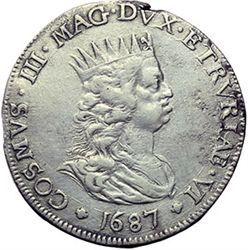 Monete e Medaglie di Zecche Italiane.   Livorno. Cosimo III de' Medici (1670-1723). Tollero 1687.   