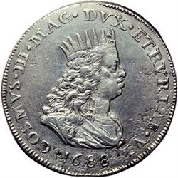 Monete e Medaglie di Zecche Italiane.   Livorno. Cosimo III de' Medici (1670-1723). Tollero 1688.   