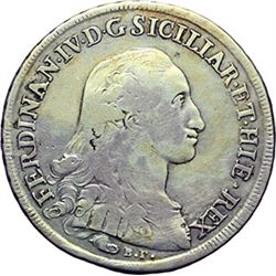 Monete e Medaglie di Zecche Italiane.   Napoli. Ferdinando IV (1759-1816). Piastra 1785.    MIR 369.