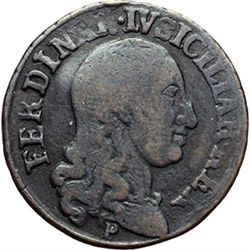 Monete e Medaglie di Zecche Italiane.   Napoli. Ferdinando IV  (1759-1816). Grano 1798.    MIR 398/1