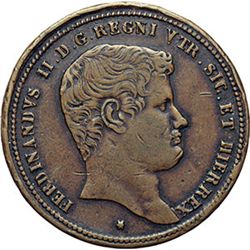 Monete e Medaglie di Zecche Italiane.   Napoli. Ferdinando II (1830-1859). 10 tornesi 1832.    MIR 5