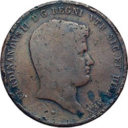 Monete e Medaglie di Zecche Italiane.   Napoli. Ferdinando II (1830-1859). 10 tornesi 1836.    MIR 5