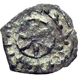 Monete e Medaglie di Zecche Italiane.   Palermo. Normanni Antichi , secolo XI. Kharruba con al R/ as