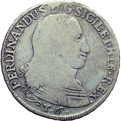 Monete e Medaglie di Zecche Italiane.   Palermo. Ferdinando III (1759-1816). 6 tarì 1798.    Sp. 45/