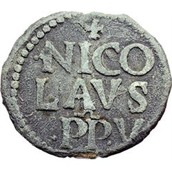 Monete e Medaglie di Zecche Italiane.   Roma. Niccolò V (1447-1455), Tommaso Parentuccelli. Bolla.  