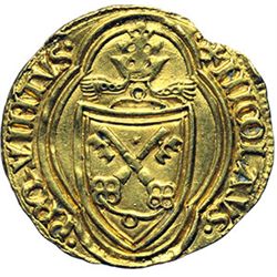 Monete e Medaglie di Zecche Italiane.   Roma. Niccolò V (1447-1455), Tommaso Parentuccelli. Ducato. 