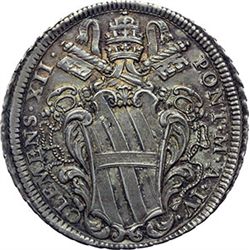 Monete e Medaglie di Zecche Italiane.   Roma. Clemente XII (1730-1740), Lorenzo Corsini. Mezza piast