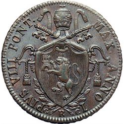 Monete e Medaglie di Zecche Italiane.   Roma. Pio VIII (1829-1830), Francesco Saverio Castiglioni. M