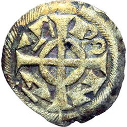 Monete e Medaglie di Zecche Italiane.   Verona. Federico II (1215-1250). Denaro.    Biaggi 2970. MI.