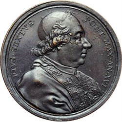 Medaglie Papali.    Pio VI (1775-1799), Giovanni Angelo Braschi. Medaglia annuale, anno XVI.  D/ Bus